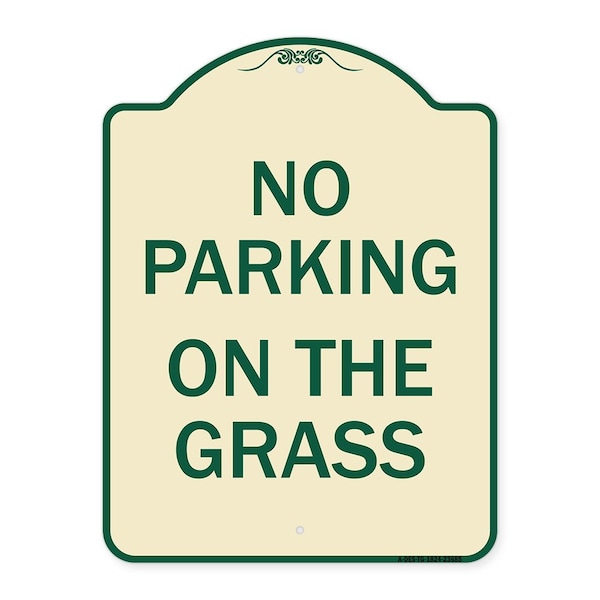 Signmission No Parking on the Grass Heavy-Gauge Aluminum Architectural Sign, 24" x 18", TG-1824-23685 A-DES-TG-1824-23685 - main